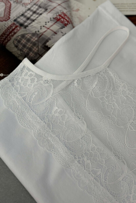 LACE DETAIL ONE COLOR WOMEN SINGET WHITE-E BARDHE - 3