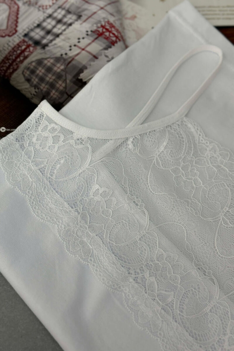 LACE DETAIL ONE COLOR WOMEN SINGET WHITE-E BARDHE - 3