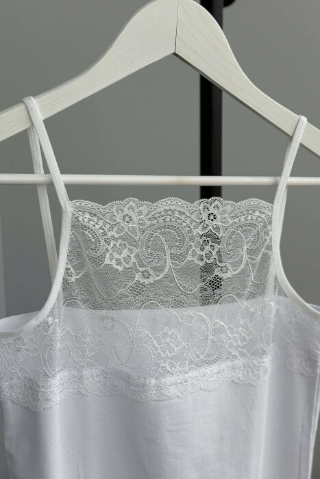 LACE DETAIL ONE COLOR WOMEN SINGET WHITE-E BARDHE - 5
