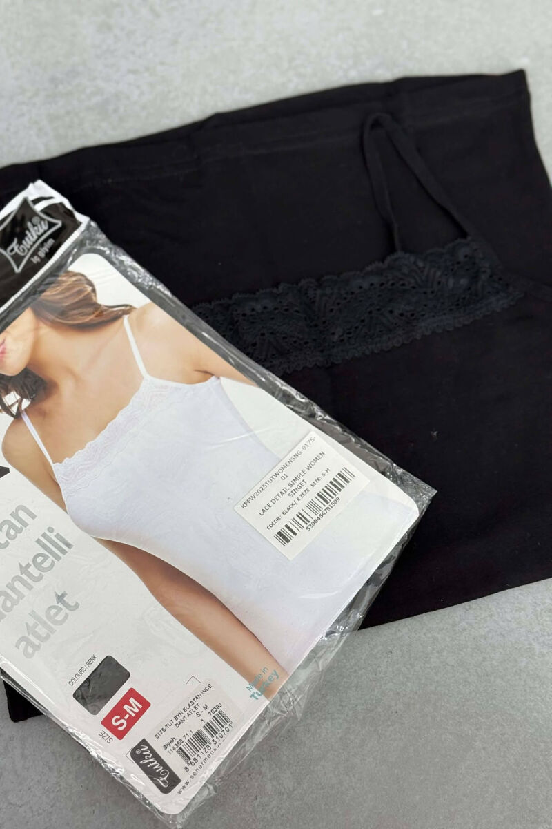 LACE DETAIL SIMPLE WOMEN SINGET BLACK/ E ZEZE - 1