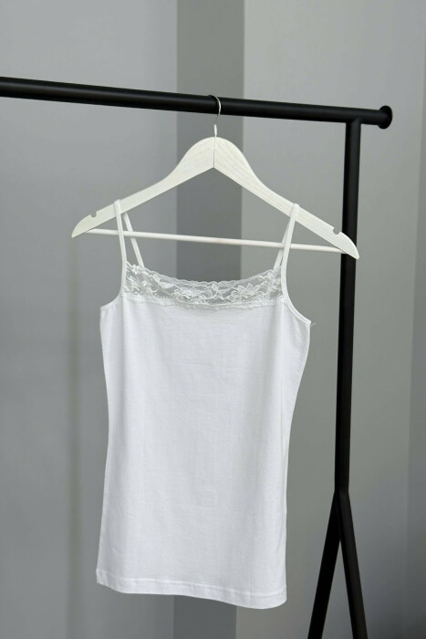LACE DETAIL SIMPLE WOMEN SINGET WHITE-E BARDHE - 4