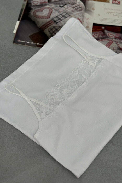 LACE DETAIL SIMPLE WOMEN SINGET WHITE-E BARDHE - 2