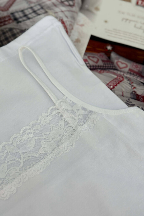 LACE DETAIL SIMPLE WOMEN SINGET WHITE-E BARDHE - 3
