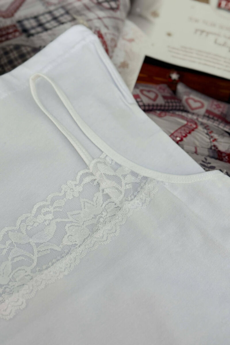 LACE DETAIL SIMPLE WOMEN SINGET WHITE-E BARDHE - 3