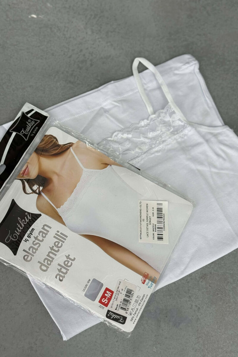 LACE DETAIL SIMPLE WOMEN SINGET WHITE-E BARDHE - 1