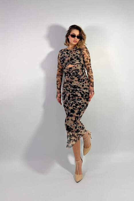 LACE SLEEVES LONG WOMEN DRESS MULTIPLE/SHNGJ - 6