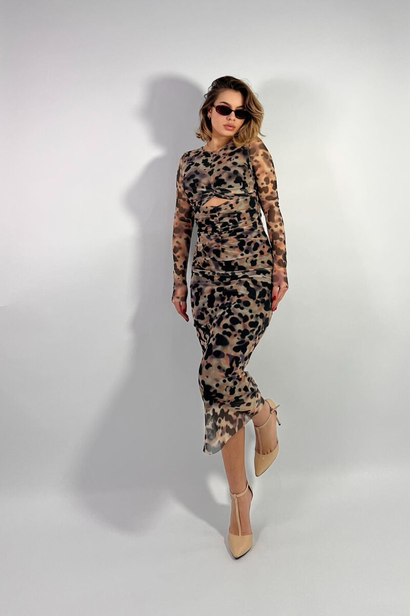 LACE SLEEVES LONG WOMEN DRESS MULTIPLE/SHNGJ - 6