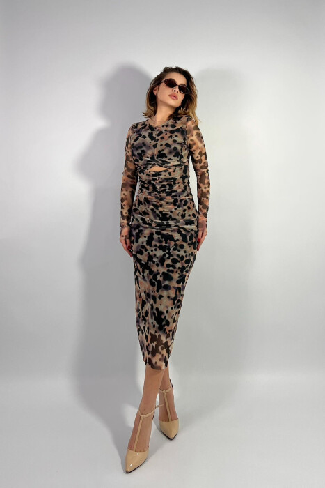 LACE SLEEVES LONG WOMEN DRESS MULTIPLE/SHNGJ - 9