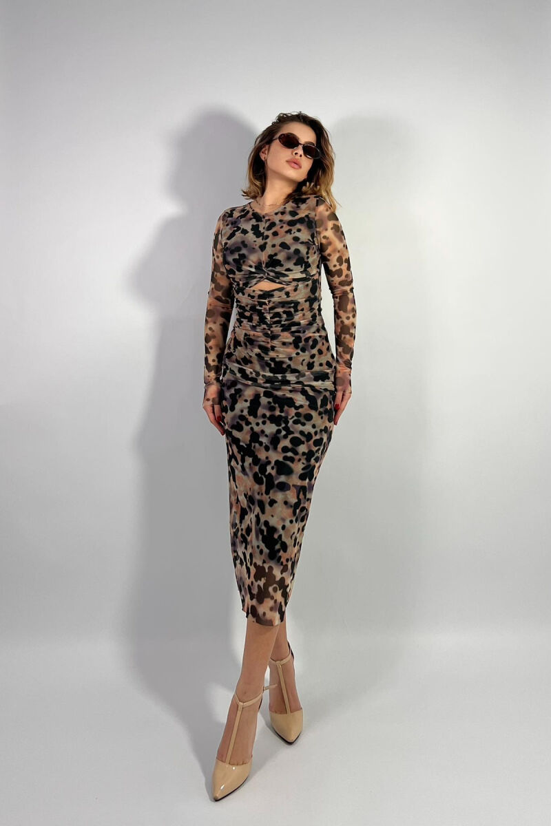 LACE SLEEVES LONG WOMEN DRESS MULTIPLE/SHNGJ - 9