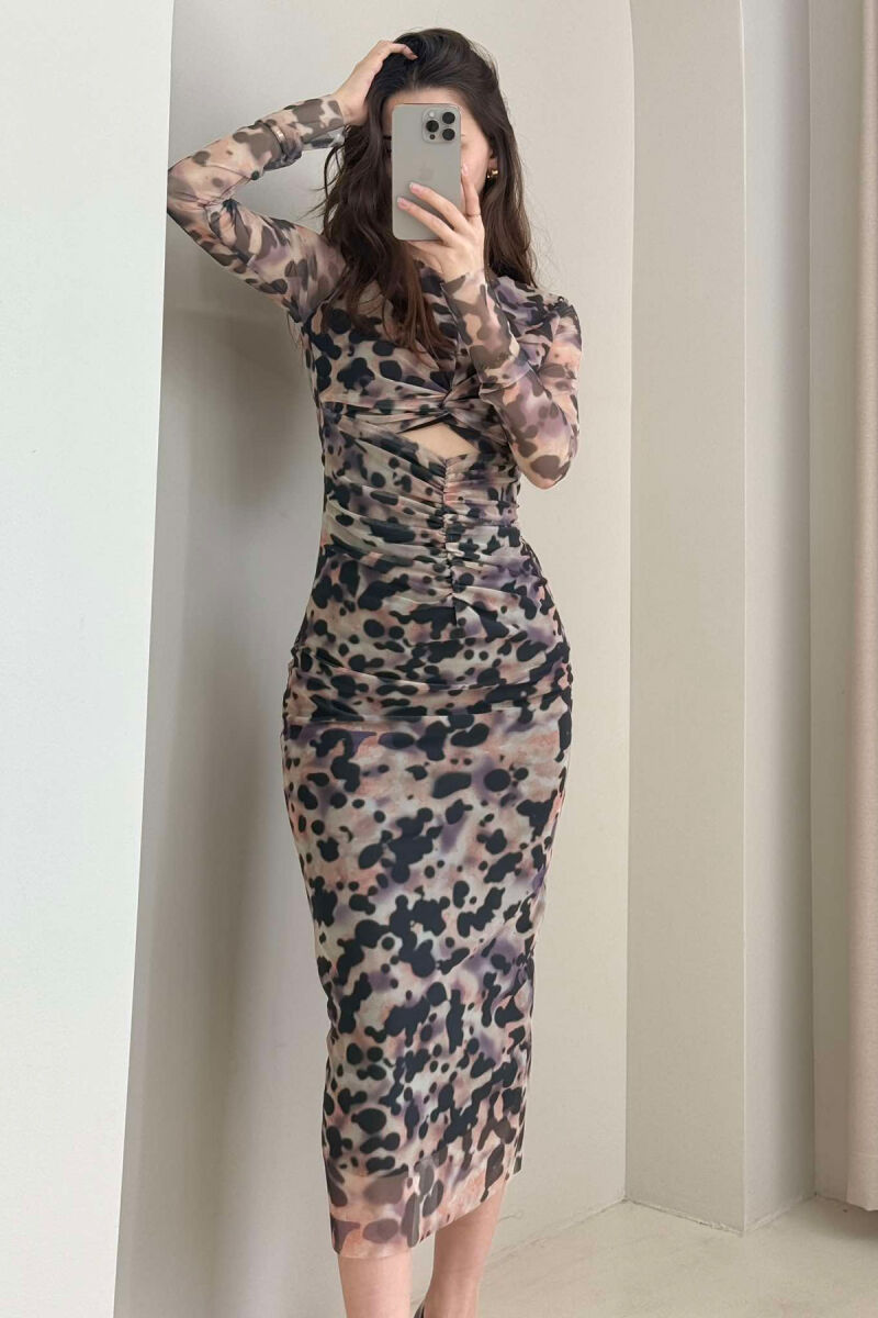 LACE SLEEVES LONG WOMEN DRESS MULTIPLE/SHNGJ - 2