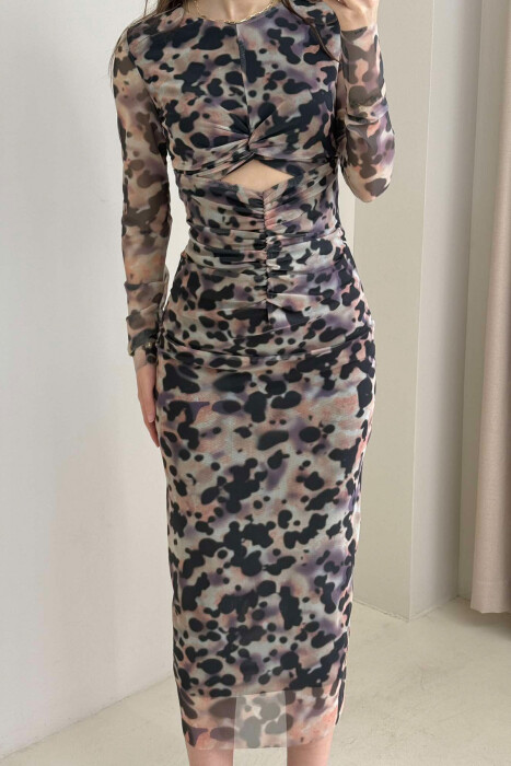 LACE SLEEVES LONG WOMEN DRESS MULTIPLE/SHNGJ - 3