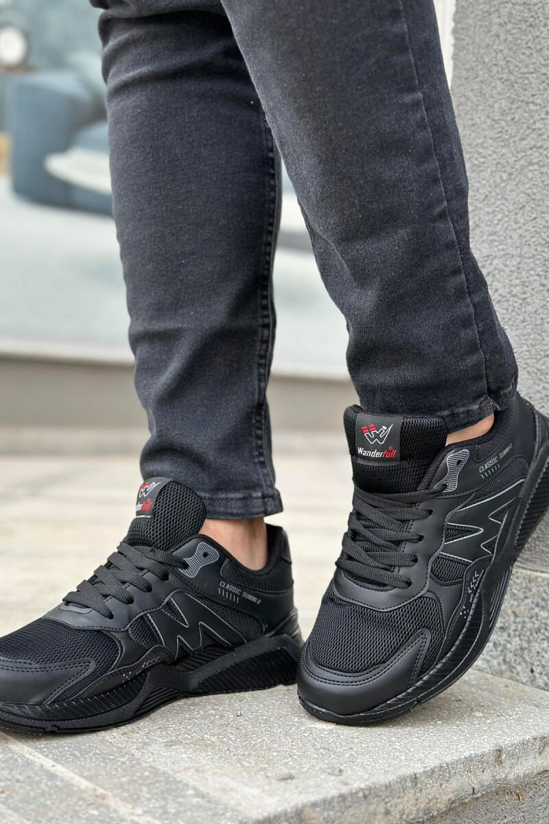 LACING DESIGN MEN SNEAKERS BLACK/ E ZEZE - 4