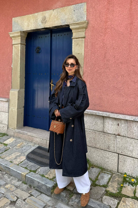 XHAKETE XHINS ME DETAJE LIDHESESH PER FEMRA NE NGJYRE BLU - KLAUDIO FASHION