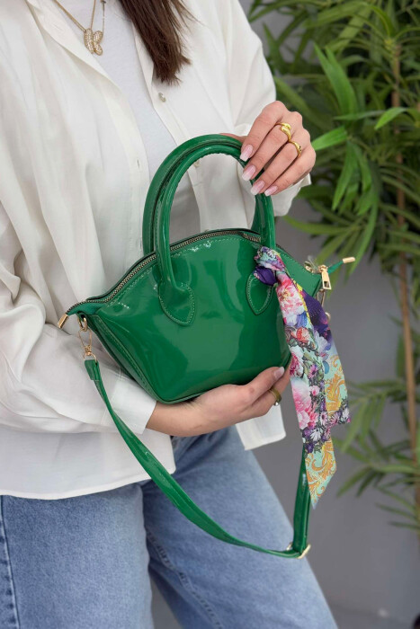 LACING DETAIL LEATHER WOMEN BAG GREEN/JESHILE - 3