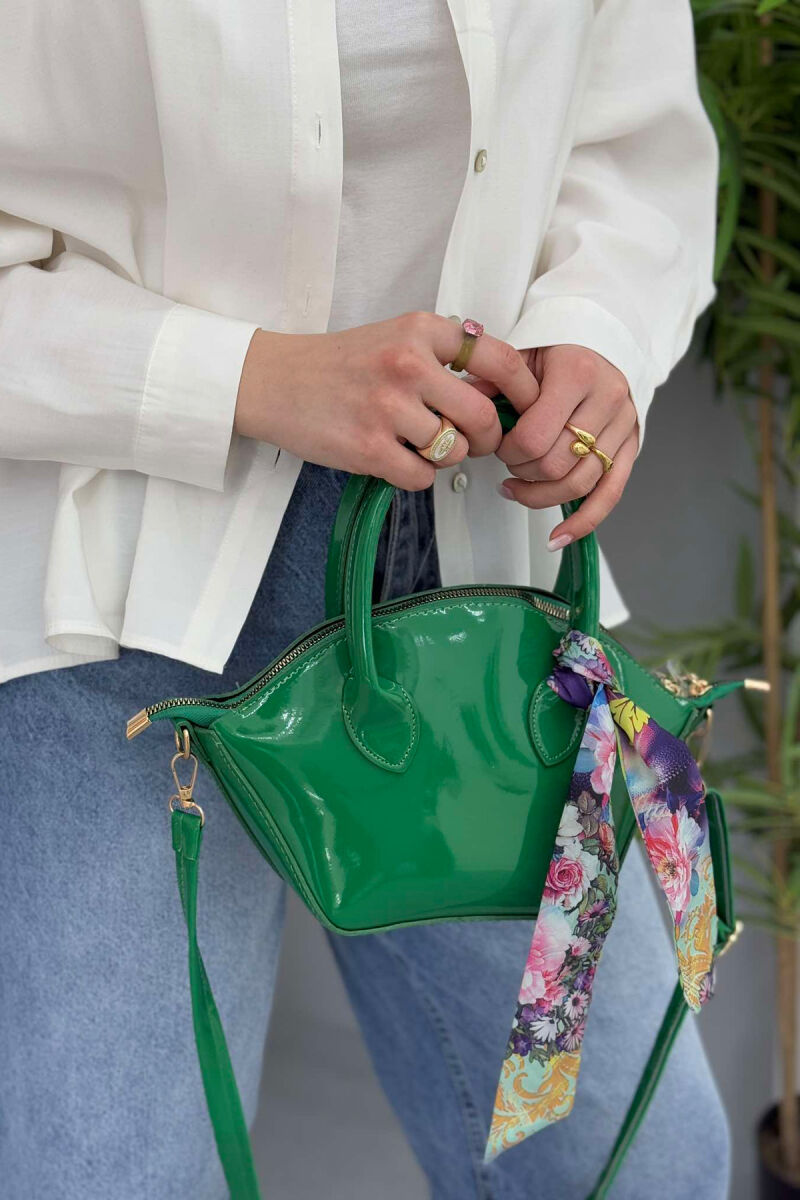 LACING DETAIL LEATHER WOMEN BAG GREEN/JESHILE - 5