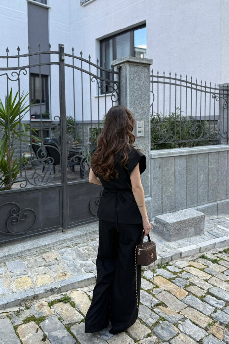 LACING DETAIL VEST +TROUSERS WOMAN SET BLACK/ E ZEZE - 4