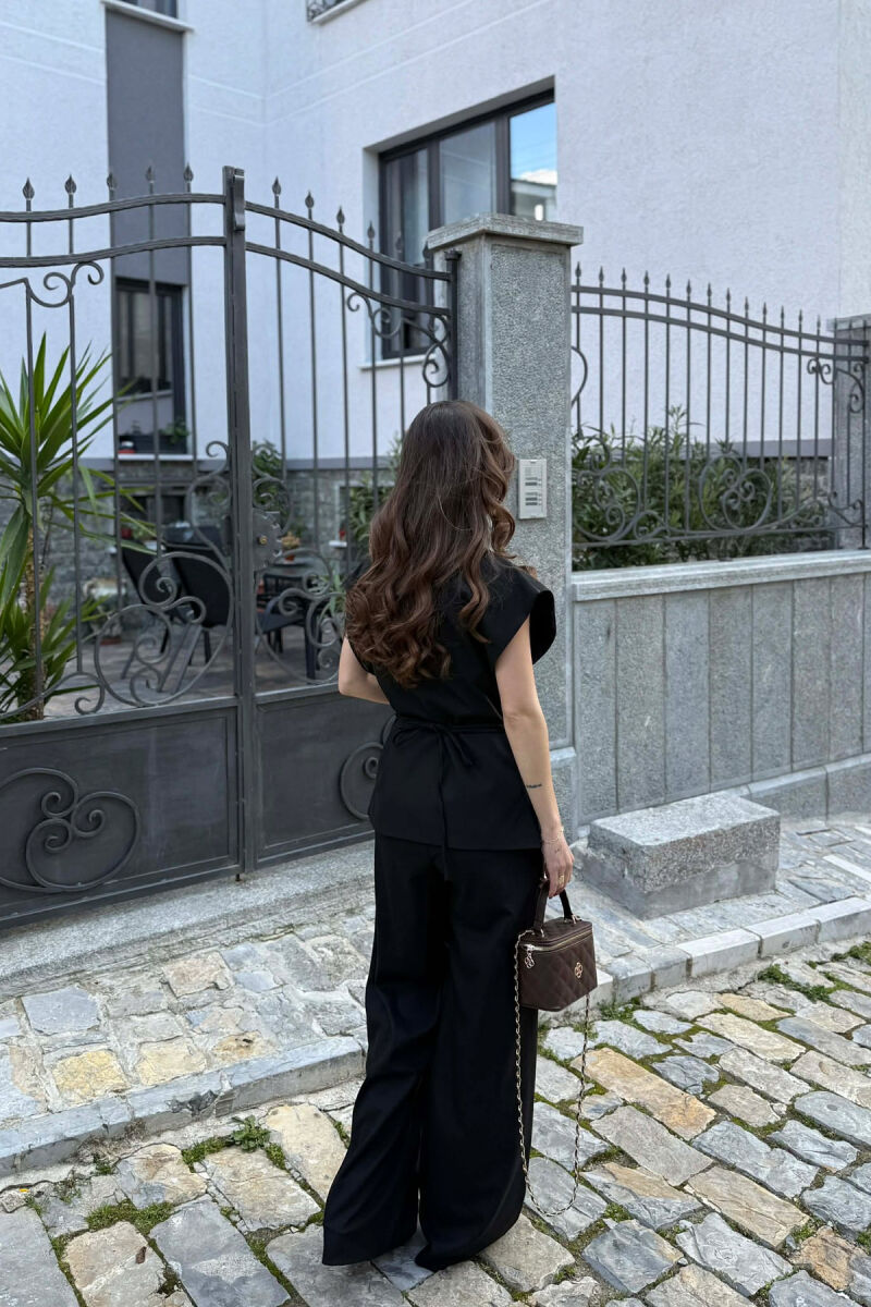 LACING DETAIL VEST +TROUSERS WOMAN SET BLACK/ E ZEZE - 4