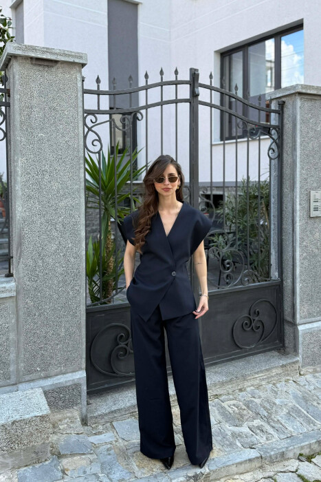 SET JELEK+PANTALLONA PER FEMRA NE NGJYRE BLU TE ERRET - KLAUDIO FASHION