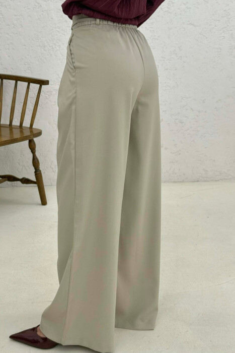 LACING DETAIL WIDE LEG WOMAN TROUSERS BEIGE/BEZHE - 2