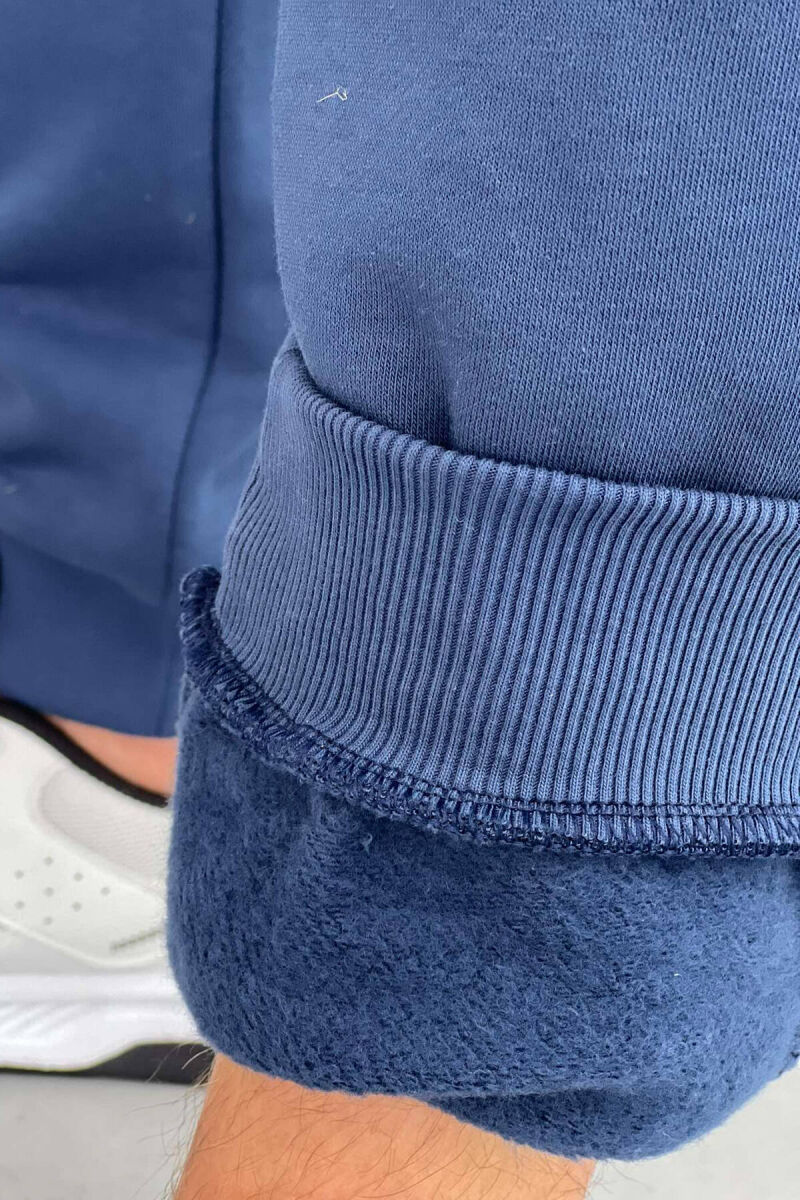 LACING ELASTIC WAIST MEN SWEATPANTS IN BLUE COLOR - 2