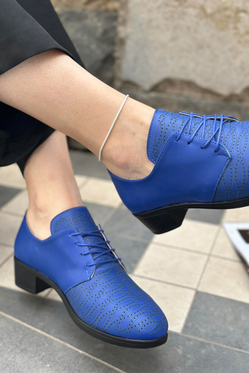 LACING HEEL WOMEN SHOES BLUE/BLU - 3