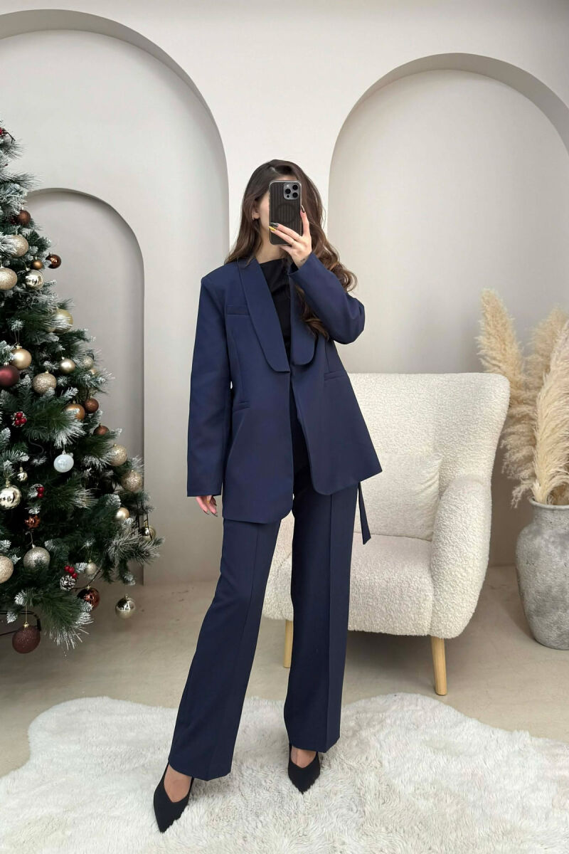 LACING JACKET+TROUSERS ONE COLOR WOMEN SET BLUE/BLU - 4