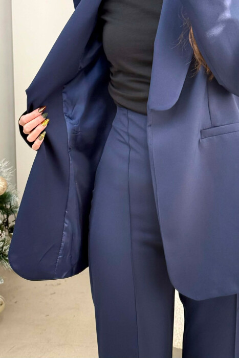 LACING JACKET+TROUSERS ONE COLOR WOMEN SET BLUE/BLU - 5
