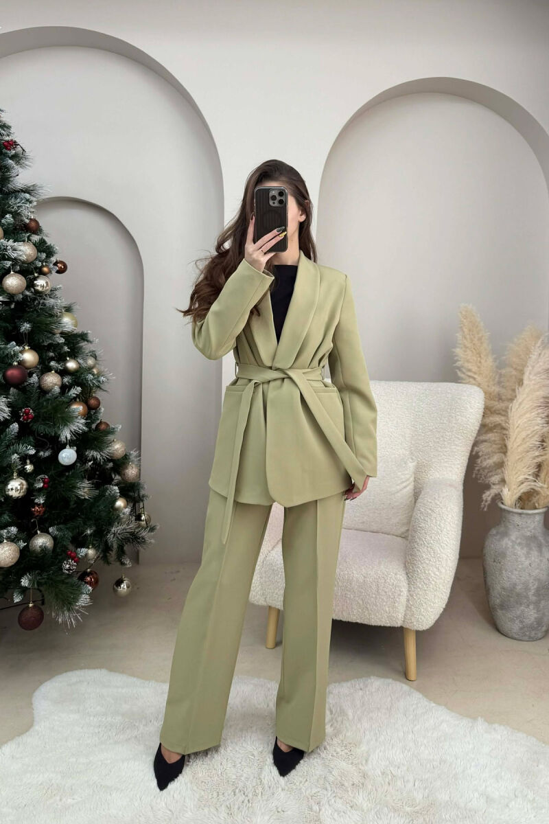 LACING JACKET+TROUSERS ONE COLOR WOMEN SET OLIVE/ULLI - 1