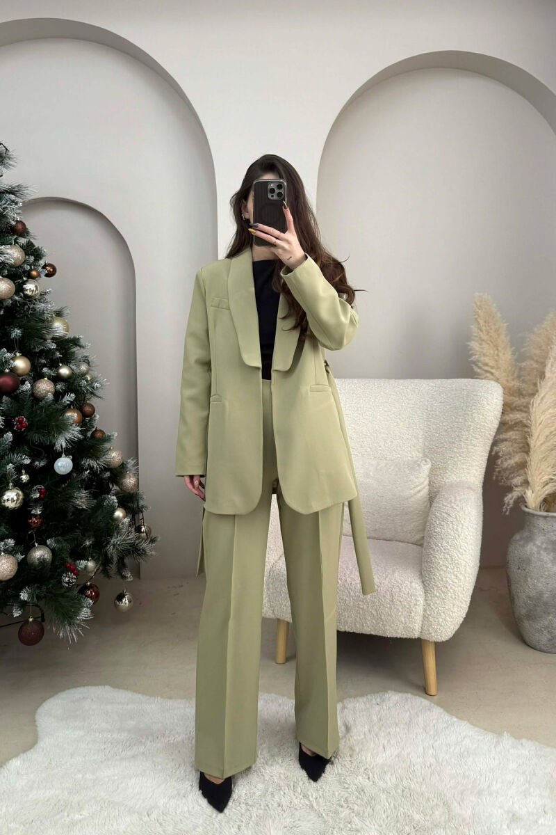 LACING JACKET+TROUSERS ONE COLOR WOMEN SET OLIVE/ULLI - 2