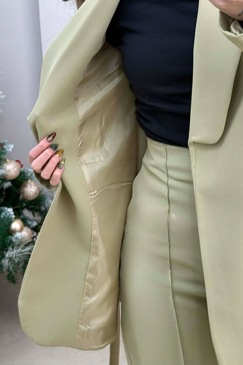 LACING JACKET+TROUSERS ONE COLOR WOMEN SET OLIVE/ULLI - 4
