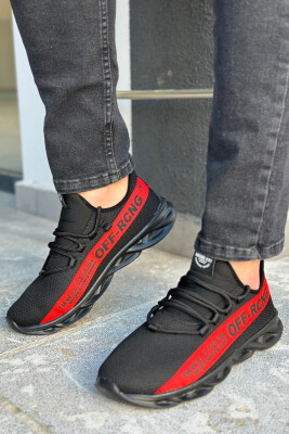 LACING LINE SIMPLE MEN SNEAKERS BLACK-RED/ZEKU 