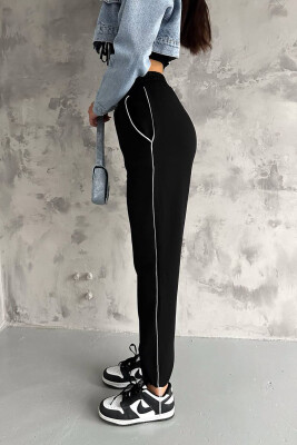 LACING ONE COLOR WOMAN TROUSERS BLACK/ E ZEZE 