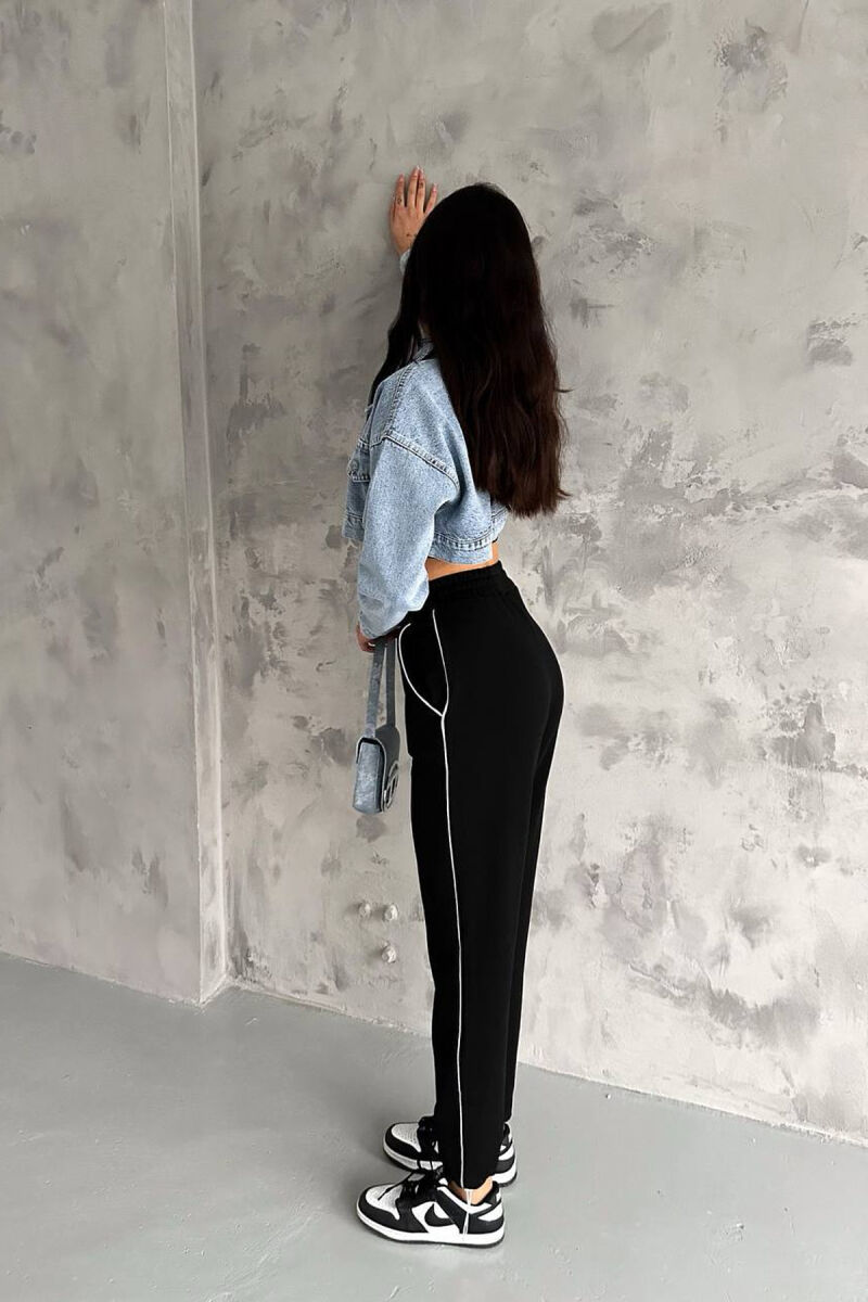 LACING ONE COLOR WOMAN TROUSERS BLACK/ E ZEZE - 2