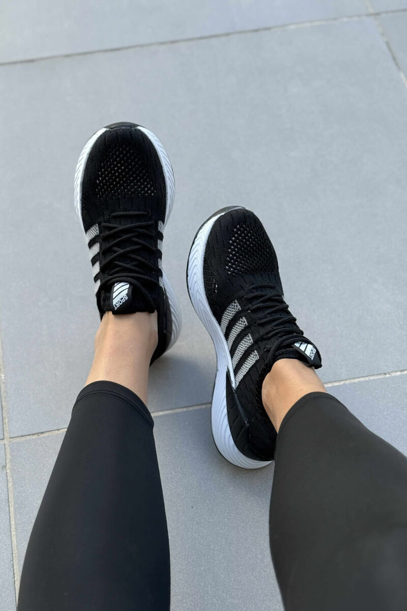 LACING PLATFORM LINES WOMAN SNEAKERS BLACK-WHITE/ZB - 6