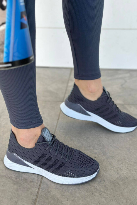 LACING PLATFORM LINES WOMAN SNEAKERS DARK GREY/GEE 