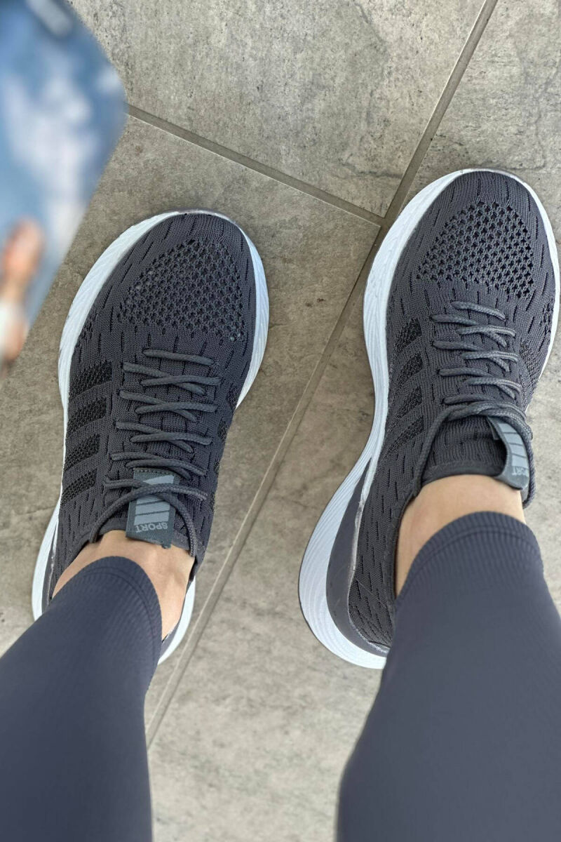 LACING PLATFORM LINES WOMAN SNEAKERS DARK GREY/GEE - 2