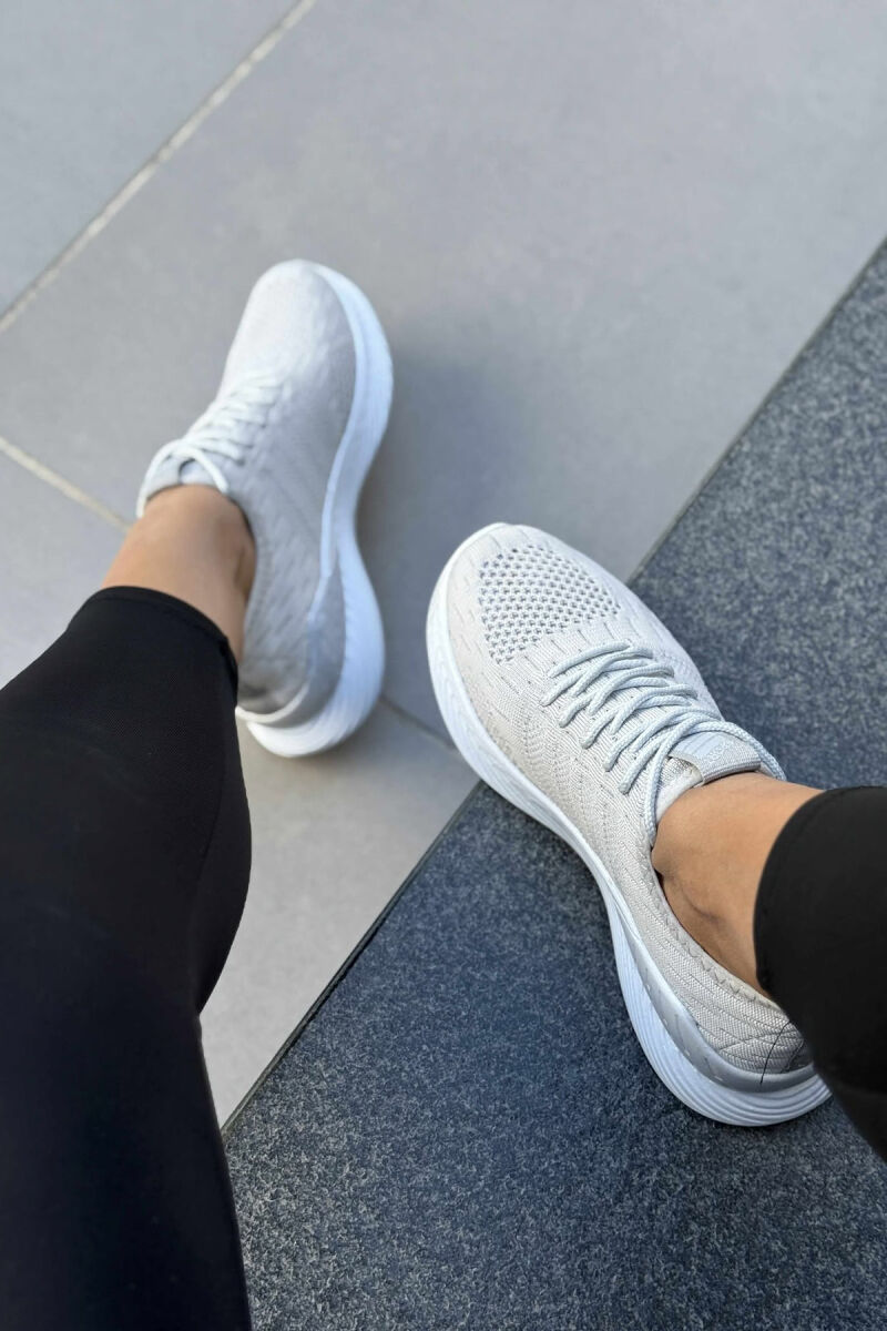 LACING PLATFORM LINES WOMAN SNEAKERS LIGHT GREY/GZ - 3