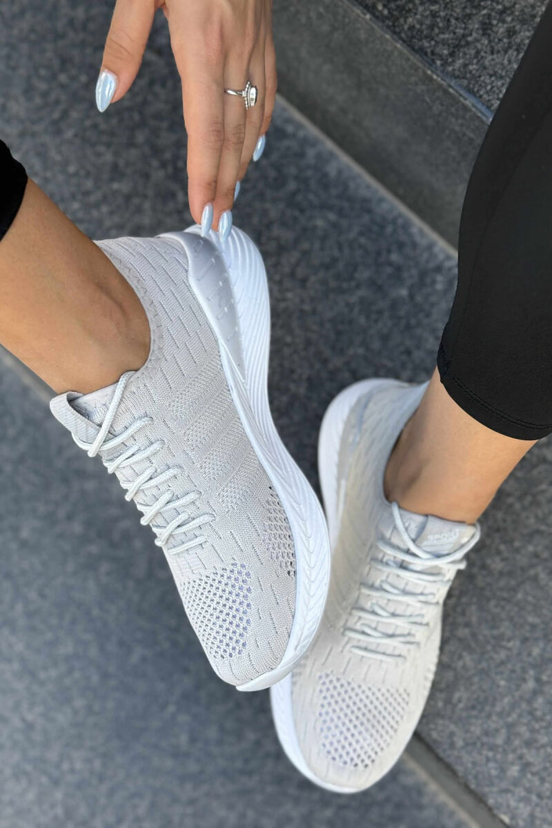 LACING PLATFORM LINES WOMAN SNEAKERS LIGHT GREY/GZ - 2