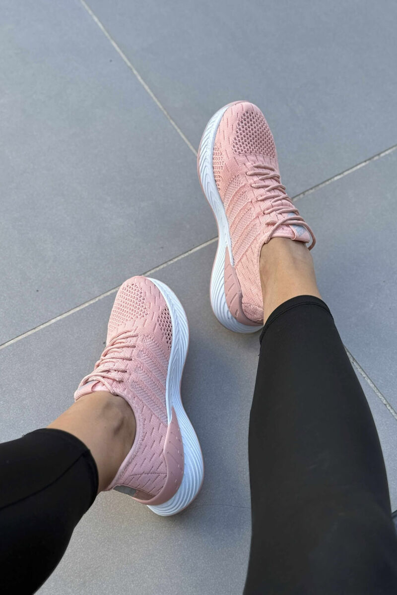 LACING PLATFORM LINES WOMAN SNEAKERS POWDER/PUDER - 5