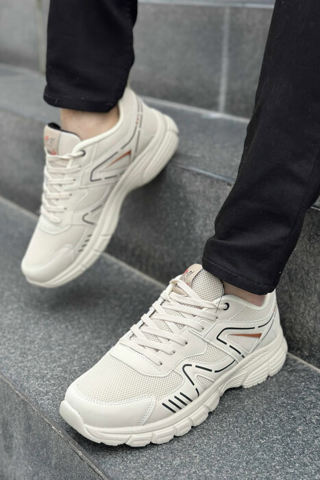LACING PLATFORM MEN SNEAKERS BEIGE/BEZHE 