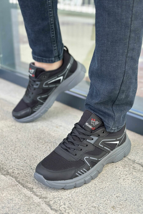 LACING PLATFORM MEN SNEAKERS BLACK-GREY/ZEGR 