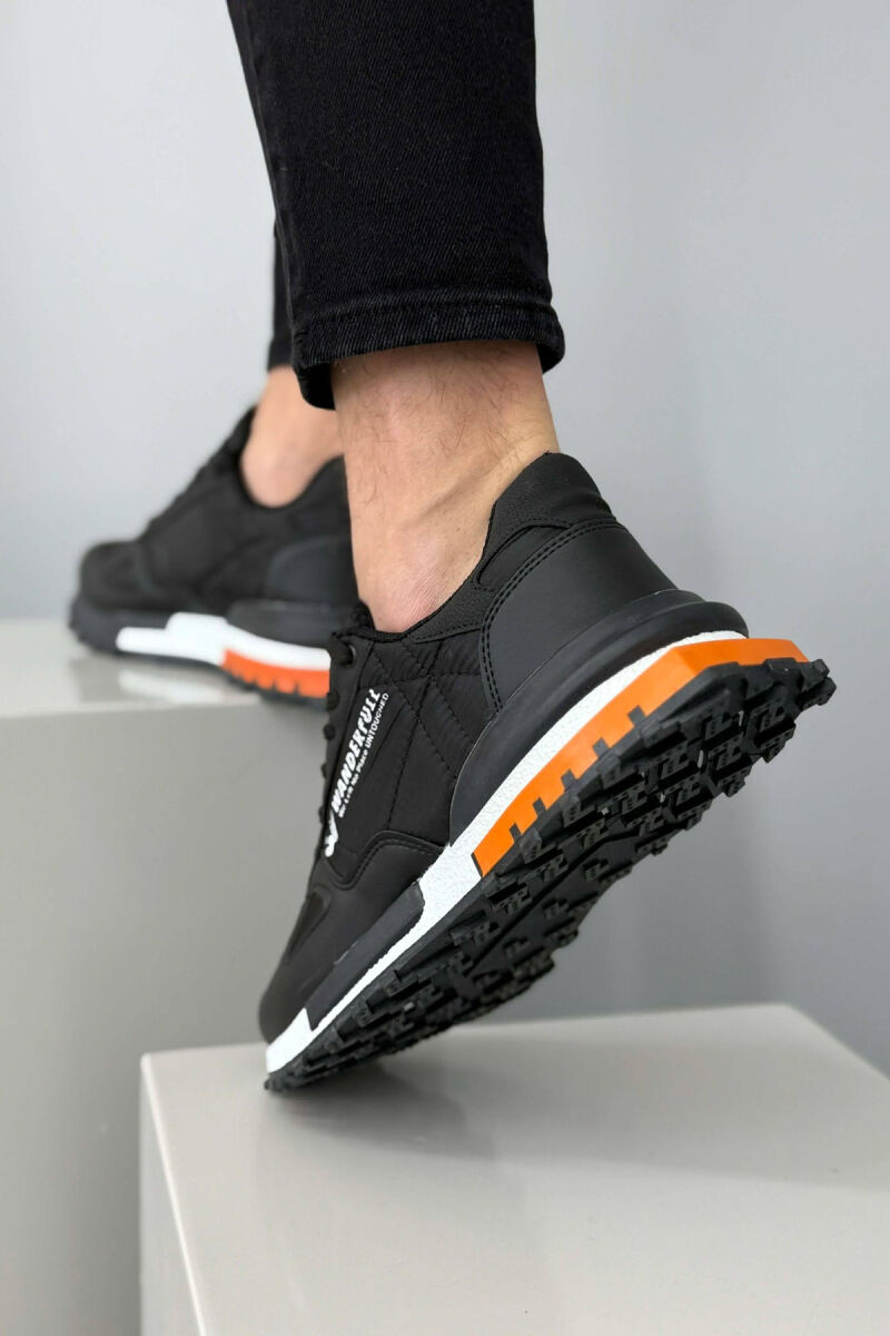 LACING PLATFORM MEN SNEAKERS BLACK-ORANGE/ZE-PO - 3