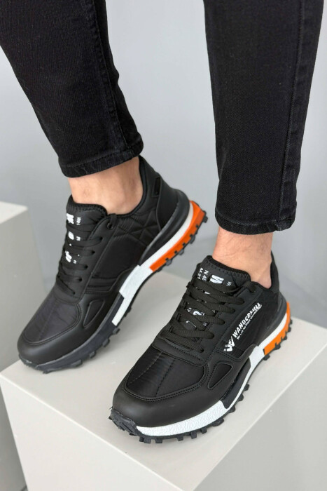 LACING PLATFORM MEN SNEAKERS BLACK-ORANGE/ZE-PO - 6