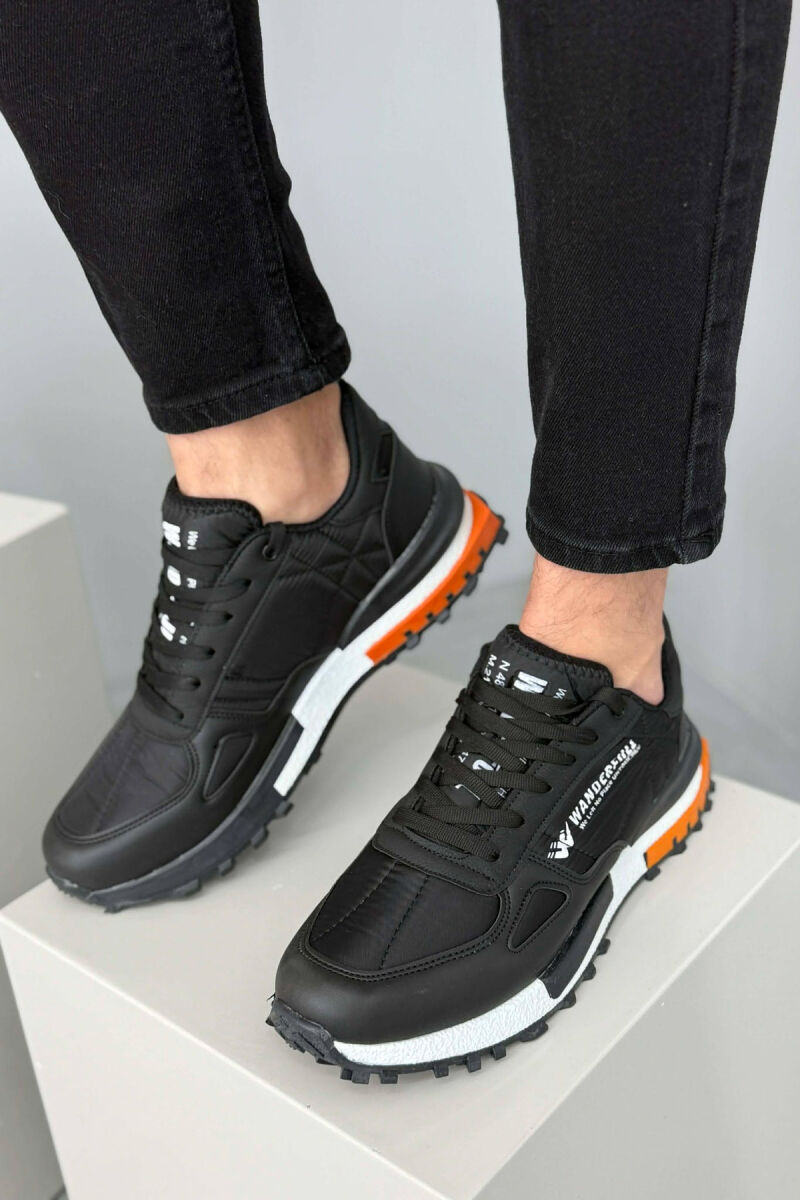 LACING PLATFORM MEN SNEAKERS BLACK-ORANGE/ZE-PO - 6