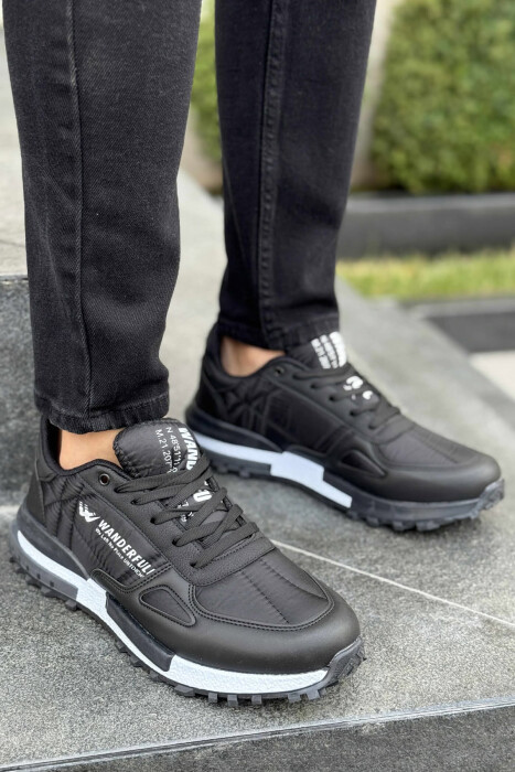 LACING PLATFORM MEN SNEAKERS BLACK-WHITE/ZEBA - KLAUDIO FASHION