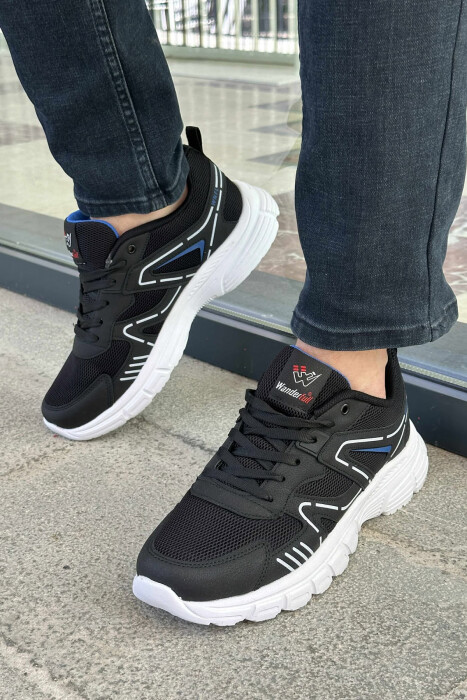 LACING PLATFORM MEN SNEAKERS BLACK-WHITE/ZEBA - KLAUDIO FASHION