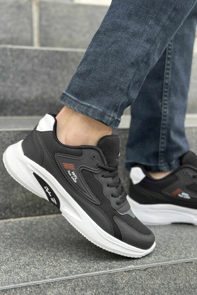 LACING PLATFORM MEN SNEAKERS BLACK-WHITE/ZB - 4