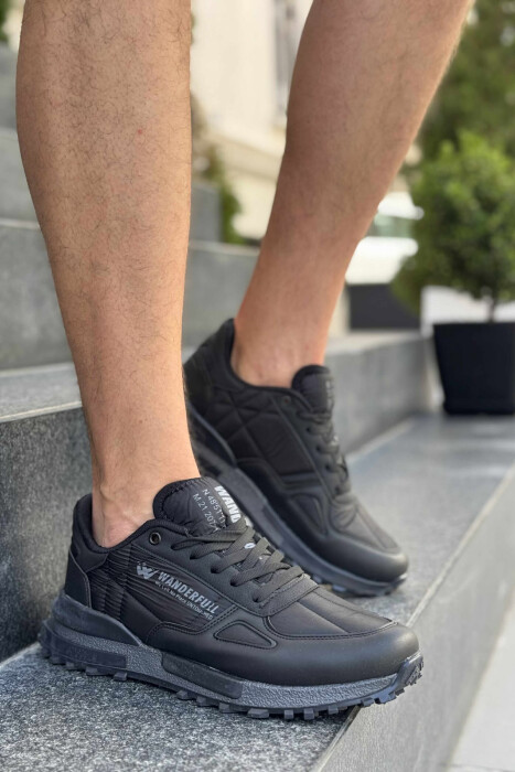 LACING PLATFORM MEN SNEAKERS BLACK/ E ZEZE - KLAUDIO FASHION