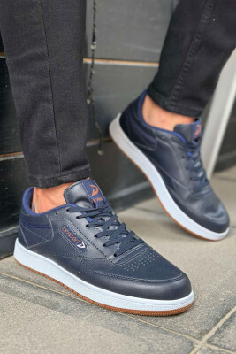 LACING PLATFORM MEN SNEAKERS DARKBLUE/WHITE-BEEBA 