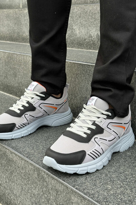 LACING PLATFORM MEN SNEAKERS LIGHT GREY/GZ - KLAUDIO FASHION
